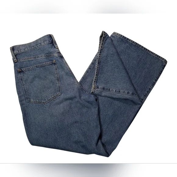 Madewell Women's Superwide Leg Jeans In Amcliffe Wash Knee Rip Edition Size 30 - Picture 12 of 15